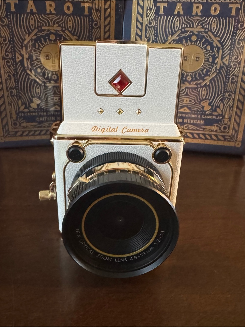 White & Gold Retro look Digital Camera